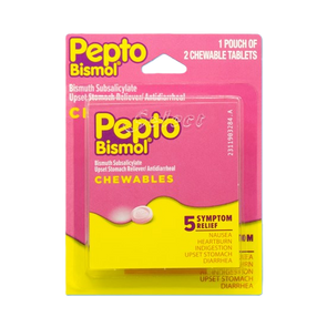 Pepto Bismol, 2 chewable tablets, carded