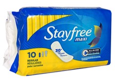 Stayfree Regular Maxi Pads, pack of 10