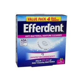 Efferdent Denture Cleanser, 20 tablets