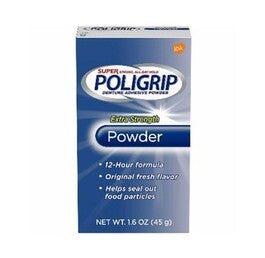 Poligrip Extra Strength Super Denture Adhesive Powder, 1.6 oz.