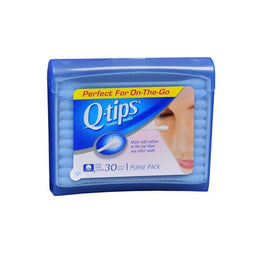 Q-tips Cotton Swabs Purse Pack, Blue - 30 count
