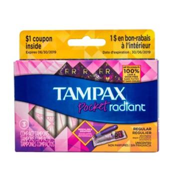 Tampax Pocket Radiant Tampons, 3 ct.